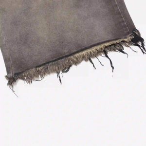 Concert Outfit Vintage Distressed Denim Gradient Shorts