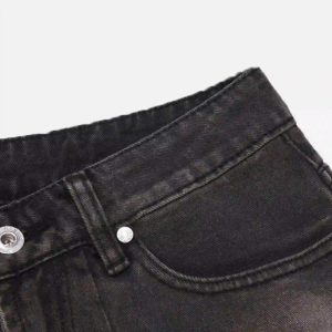 Concert Outfit Vintage Distressed Denim Gradient Shorts