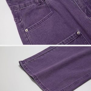 Concert Outfit Vintage Distressed Large Pocket Jeans