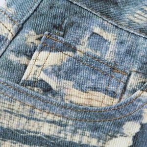 Concert Outfit Vintage Distressed Print 'Ripped' Jeans