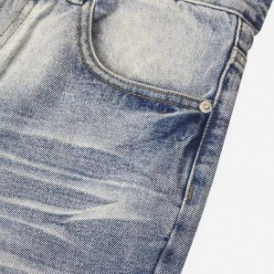 Concert Outfit Vintage Distressed Washed Straight Jeans