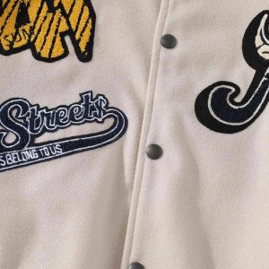 Concert Outfit Vintage Embroidered Baseball Jacket