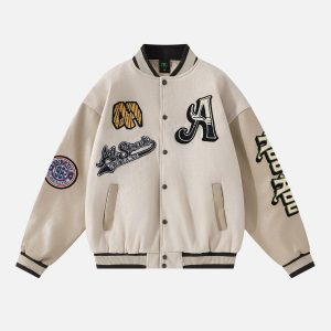 Concert Outfit Vintage Embroidered Baseball Jacket
