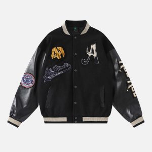 Concert Outfit Vintage Embroidered Baseball Jacket