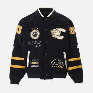 Concert Outfit Vintage Embroidered Varsity Baseball Jacket