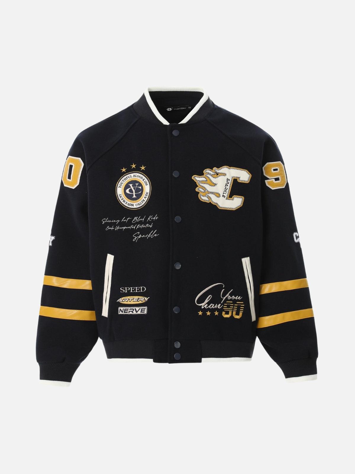 Concert Outfit Vintage Embroidered Varsity Baseball Jacket Concert Outfit Vintage Embroidered Varsity Baseball Jacket