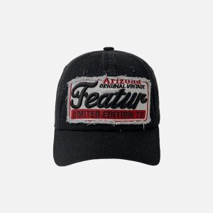 Concert Outfit Vintage Embroidery Letter Cap