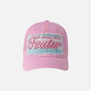 Concert Outfit Vintage Embroidery Letter Cap