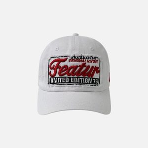 Concert Outfit Vintage Embroidery Letter Cap