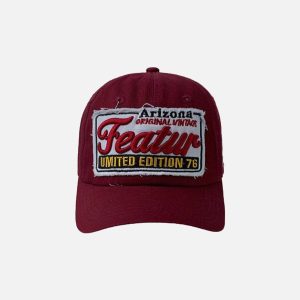 Concert Outfit Vintage Embroidery Letter Cap