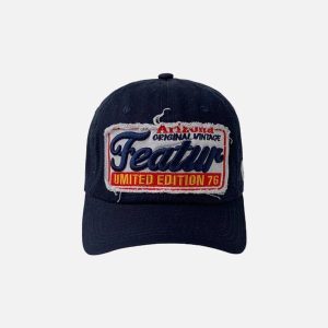 Concert Outfit Vintage Embroidery Letter Cap