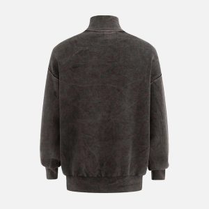 Concert Outfit Vintage Flame Jacquard Stand Collar Cardigan