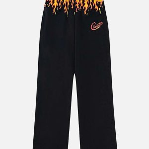 Concert Outfit Vintage Flame Print Sweatpants