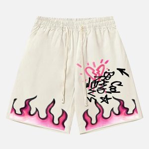Concert Outfit Vintage Flame Shorts