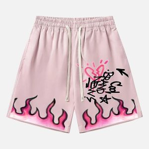 Concert Outfit Vintage Flame Shorts