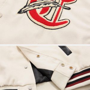 Concert Outfit Vintage Flock Print Varsity Jacket