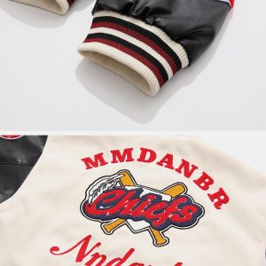 Concert Outfit Vintage Flock Print Varsity Jacket