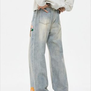 Concert Outfit Vintage Floral Towel Embroidered Jeans