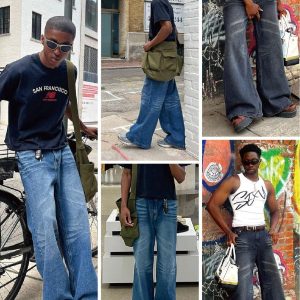 Concert Outfit Vintage Folds Loose Jeans