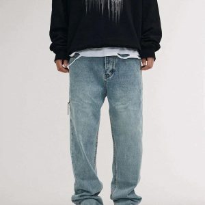 Concert Outfit Vintage Frayed Wash Jeans