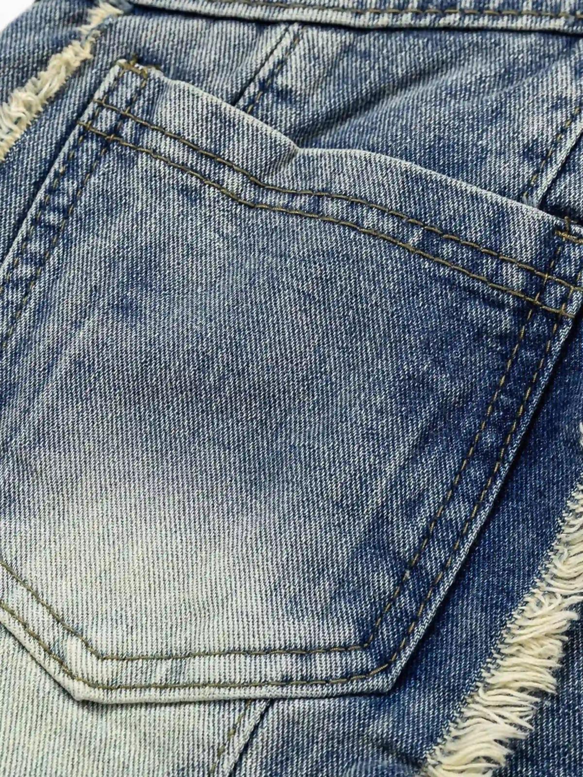 Concert Outfit Vintage Fringed Raw-Edge Oversized Jeans Concert Outfit Vintage Fringed Raw-Edge Oversized Jeans