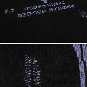 Concert Outfit Vintage Gothic Ripped Sweater