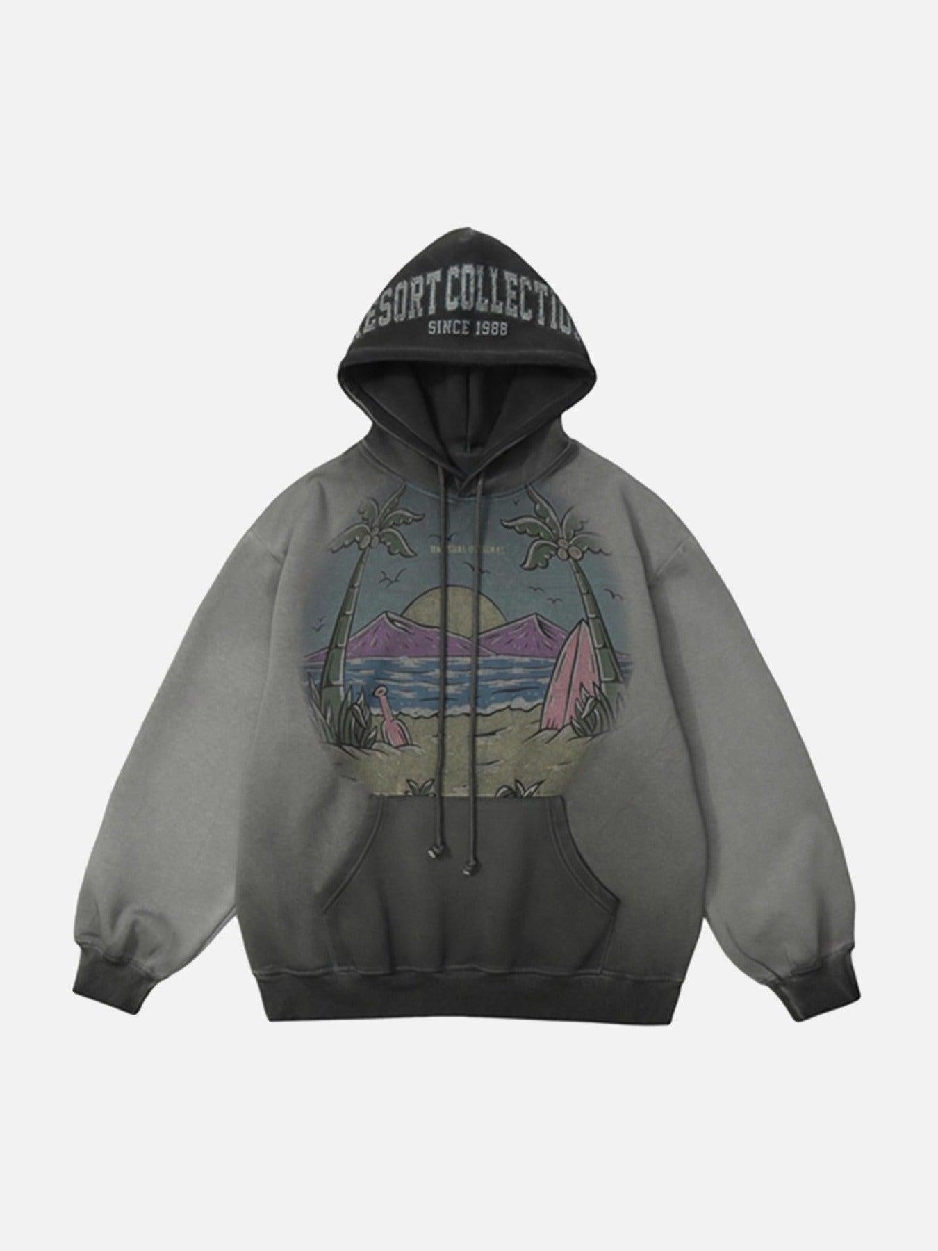 Concert Outfit Vintage Gradient Hooded Loose Sweatshirt Concert Outfit Vintage Gradient Hooded Loose Sweatshirt