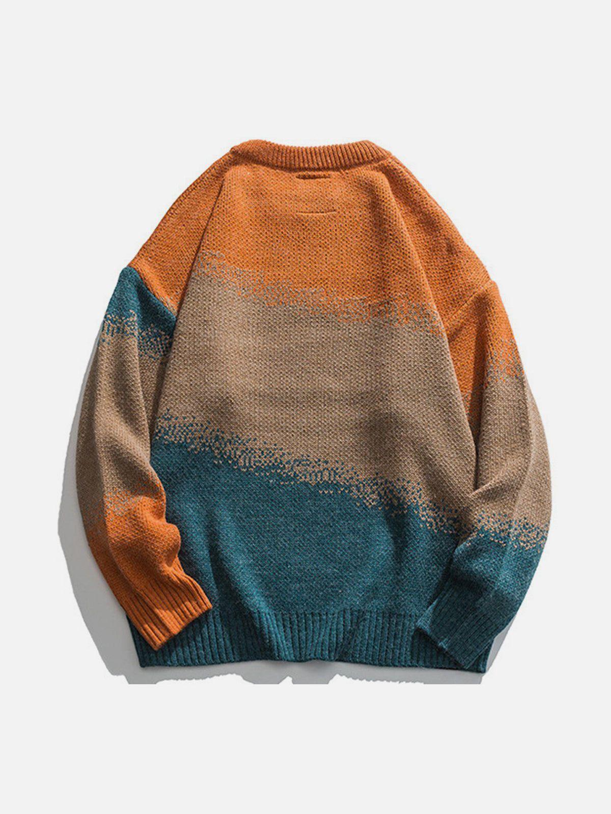 Concert Outfit Vintage Gradient Knit Sweater Concert Outfit Vintage Gradient Knit Sweater