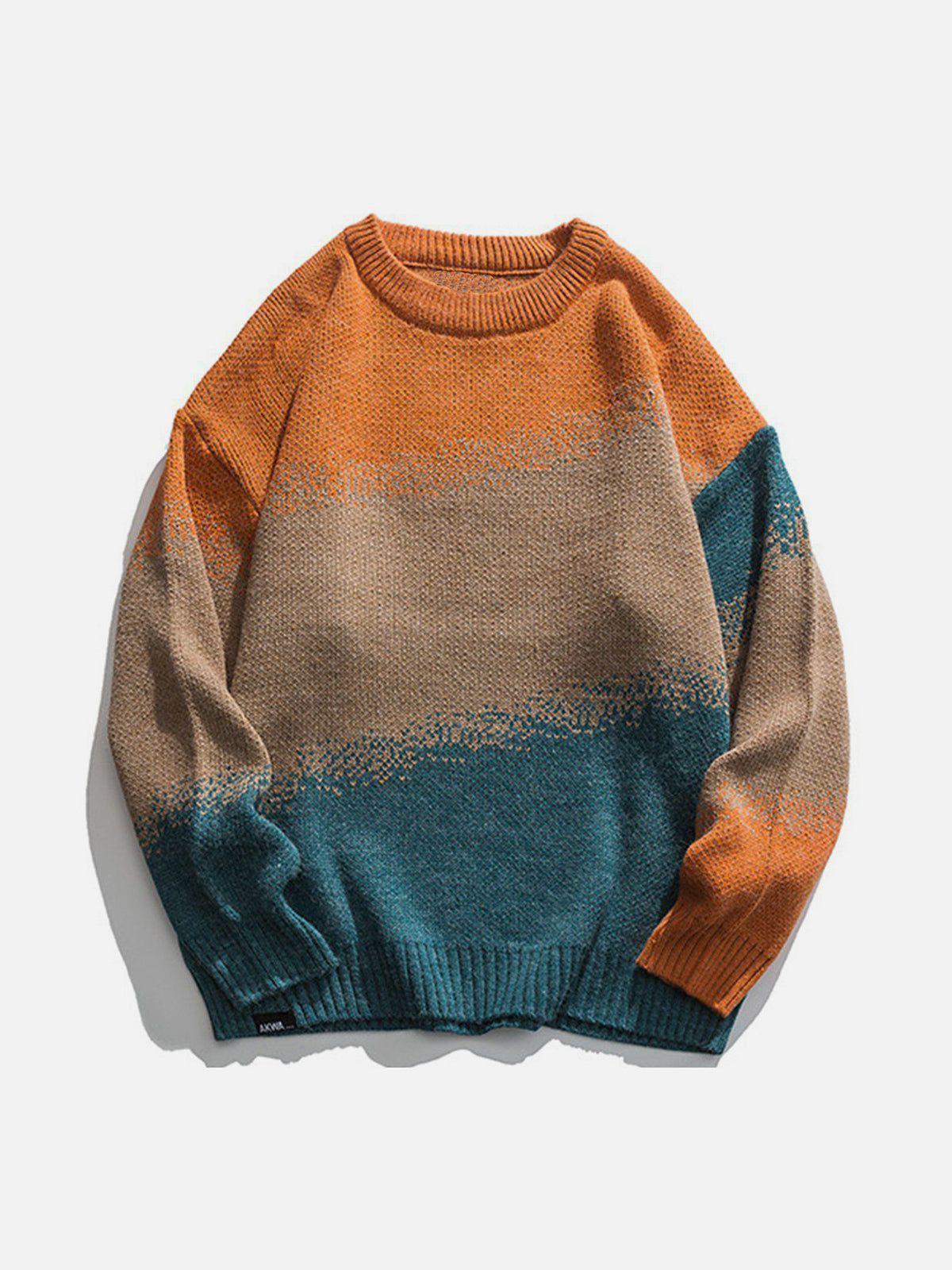 Concert Outfit Vintage Gradient Knit Sweater Concert Outfit Vintage Gradient Knit Sweater