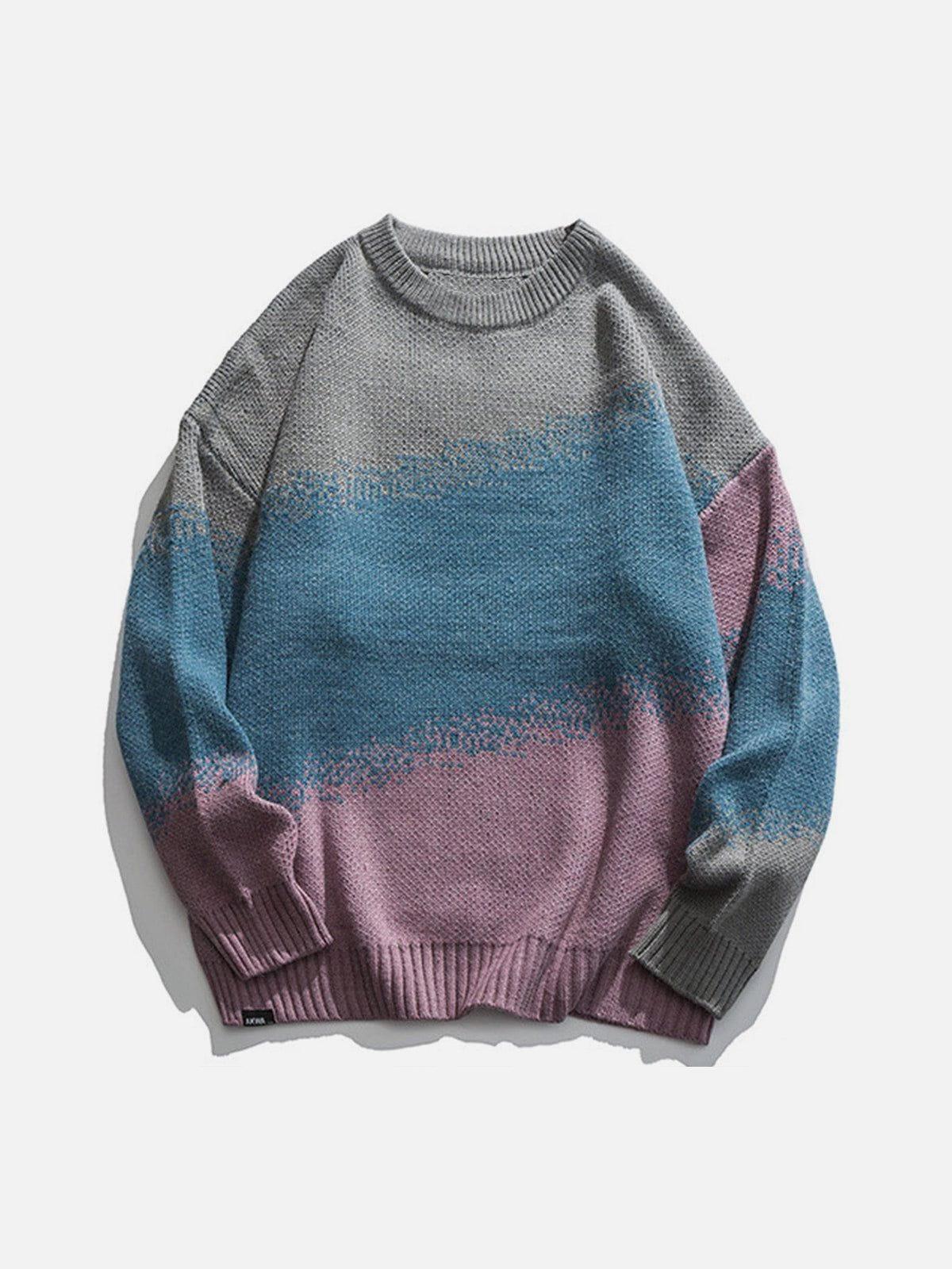 Concert Outfit Vintage Gradient Knit Sweater Concert Outfit Vintage Gradient Knit Sweater