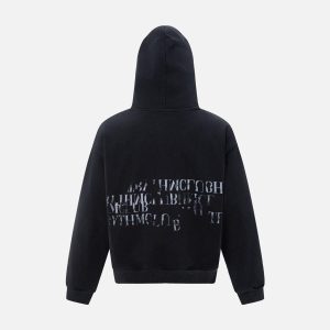 Concert Outfit Vintage Gradient Slogan Letters Print Hoodie