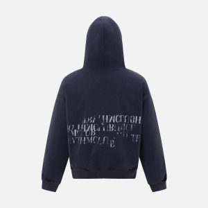 Concert Outfit Vintage Gradient Slogan Letters Print Hoodie