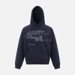 Concert Outfit Vintage Gradient Slogan Letters Print Hoodie