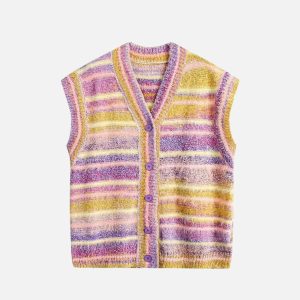 Concert Outfit Vintage Gradient Sweater Vest