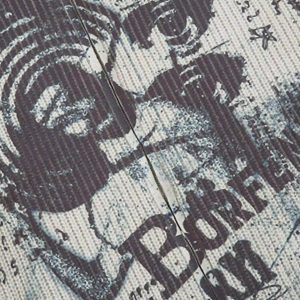 Concert Outfit Vintage Graffiti Zip-Up Cardigan