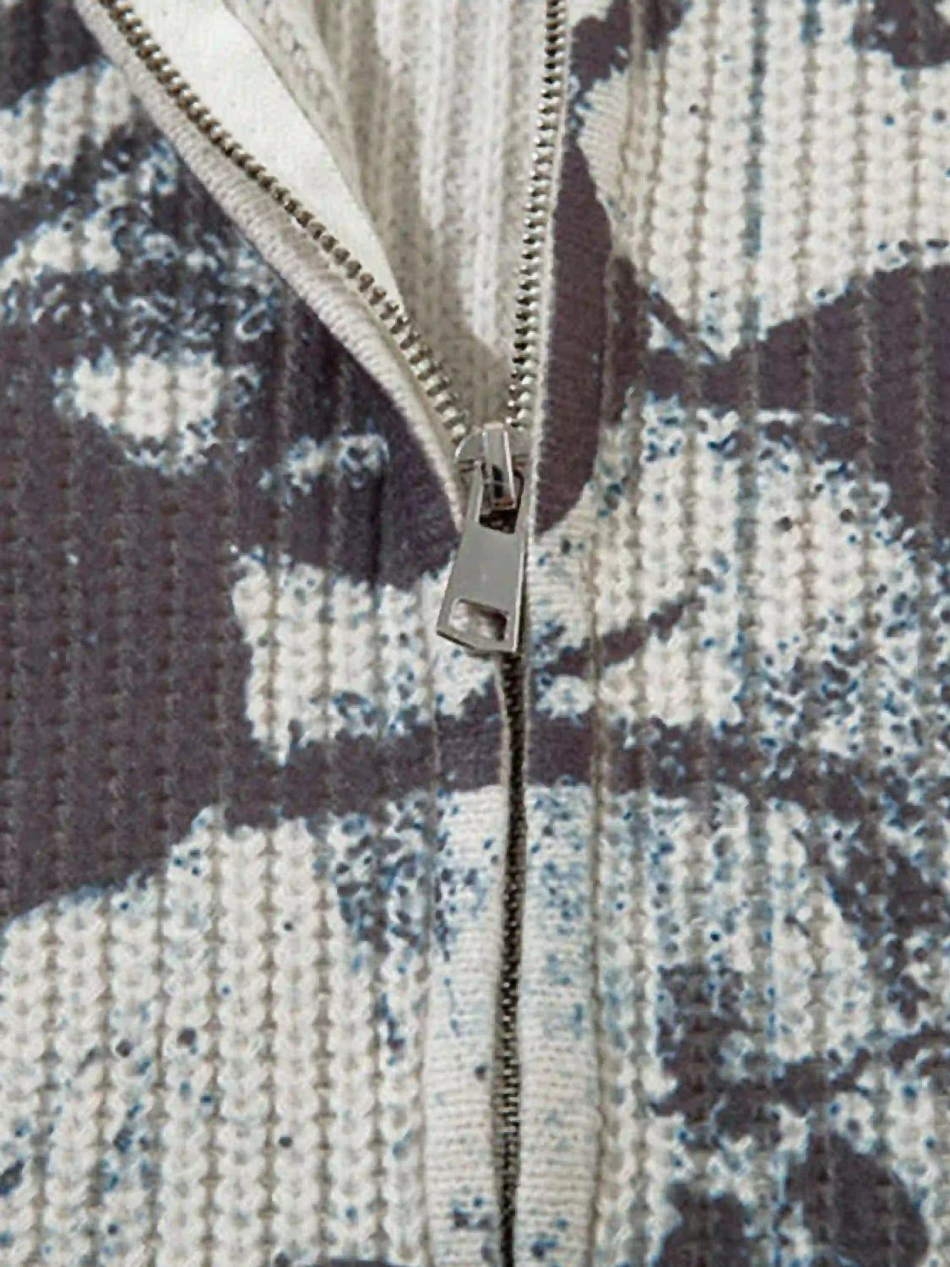 Concert Outfit Vintage Graffiti Zip-Up Cardigan Concert Outfit Vintage Graffiti Zip-Up Cardigan