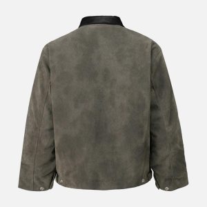 Concert Outfit Vintage Heavy Suede Quilted Work Jacket