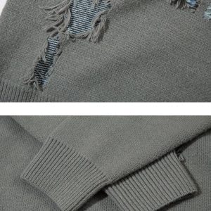 Concert Outfit Vintage High Street Ripped Butterfly Sweater