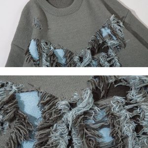 Concert Outfit Vintage High Street Ripped Butterfly Sweater