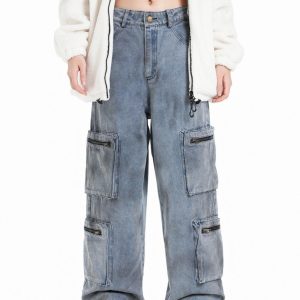 Concert Outfit Vintage Jet Multi-Pocket Workwear Jeans