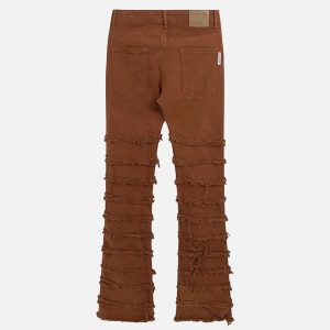 Concert Outfit Vintage Layered Raw Edge Slim Jeans