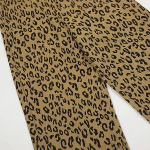 Concert Outfit Vintage Leopard Lettering Print Pants