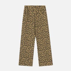 Concert Outfit Vintage Leopard Lettering Print Pants