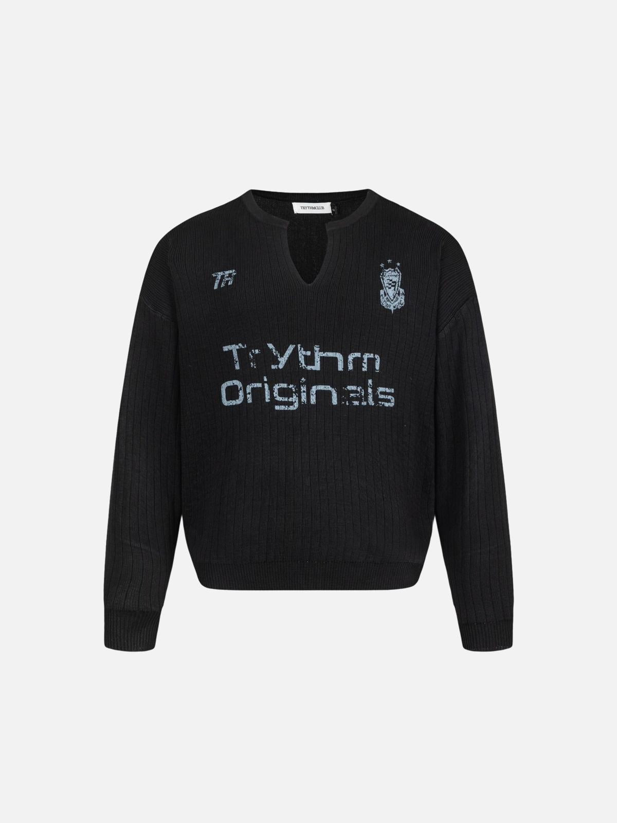 Concert Outfit Vintage Letter Small V-Neck Sweater Concert Outfit Vintage Letter Small V-Neck Sweater