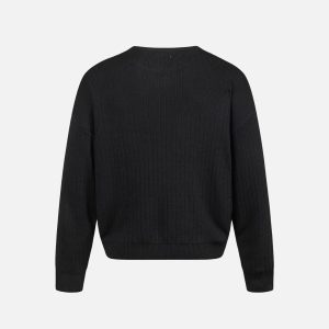 Concert Outfit Vintage Letter Small V-Neck Sweater