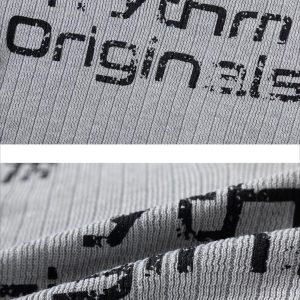 Concert Outfit Vintage Letter Small V-Neck Sweater