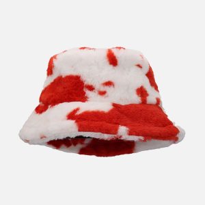 Concert Outfit Vintage Milk Cow Pattern Hat