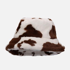 Concert Outfit Vintage Milk Cow Pattern Hat