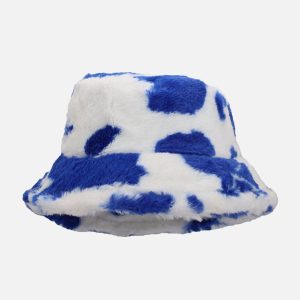 Concert Outfit Vintage Milk Cow Pattern Hat