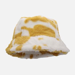 Concert Outfit Vintage Milk Cow Pattern Hat